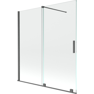 Mexen Velar 2-krídla vaňová zástena posuvná 150 x 150 cm, transparentná, pištoľová šedá kartáčovaná - 896-150-000-01-66