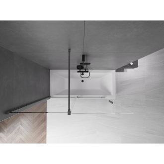 Mexen Velar 2-krídla vaňová zástena posuvná 150 x 150 cm, transparentná, pištoľová šedá kartáčovaná - 896-150-000-01-66