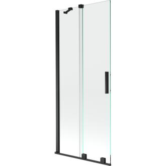 Mexen Velar 2-krídlová vaňová zástena posuvná 80 x 150 cm, transparentná, čierna - 896-080-000-01-70