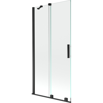 Mexen Velar vaňová zástena, 2-krídla, posuvná, 95 x 150 cm, transparentná, čierna - 896-095-000-01-70
