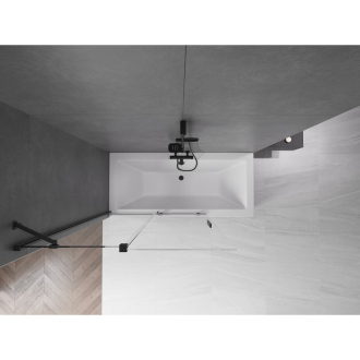 Mexen Velar 2-krídla vaňová zástena posuvná 120 x 150 cm, transparentná, čierna - 896-120-000-01-70