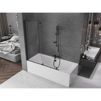 Mexen Velar 2-krídla vaňová zástena posuvná 140 x 150 cm, transparentná, čierna - 896-140-000-01-70