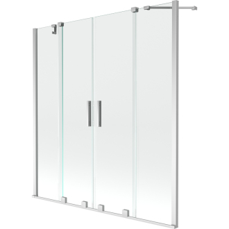 Mexen Velar Duo vaňová zástena, 2-krídla, posuvná, 160 x 150 cm, transparentná, chróm - 896-160-000-02-01