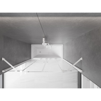 Mexen Velar Duo vaňová zástena, 2-krídla, posuvná, 160 x 150 cm, transparentná, biela - 896-160-000-02-20
