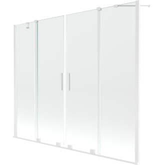 Mexen Velar Duo vaňová zástena, 2-krídla, posuvná, 170 x 150 cm, transparentná, biela - 896-170-000-02-20