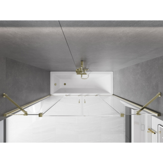 Mexen Velar Duo vaňová zástena, 2-krídla, posuvná, 170 x 150 cm, transparentná, zlatá - 896-170-000-02-50