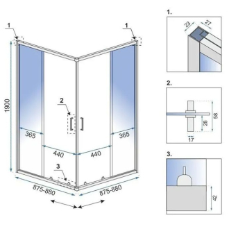 Sprchovací kút REA City 90x90 Black