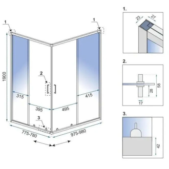 REA City sprchový kút 80x100, čierna REA-K6449