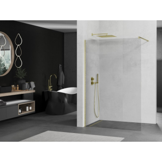 Mexen Kioto Walk-in sprchová stena 140x200, 8 transp., brúsené zlato 800-140-101-55-00