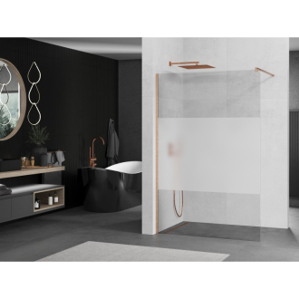 Mexen Kioto Walk-in sprchová stena 90x200, transp./frost 8, kefa. meď 800-090-101-65-35