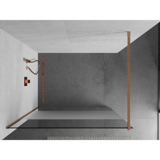 Mexen Kioto Walk-in sprchová stena 90x200, transp./frost 8, kefa. meď 800-090-101-65-35