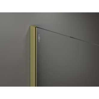 Mexen Kioto Walk-in sprchová stena 100x200, čierny vzor, brúsené zlato 800-100-101-55-70