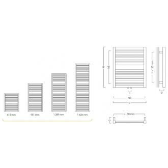 radiátor CODE 400 x 1289 mm, C35 white silk RADCOD401335