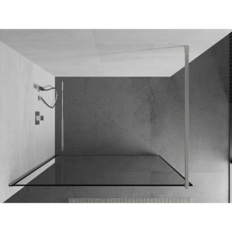Mexen Kioto Walk-in sprchová stena 80x200, čierny vzor, kefa. nikel 800-080-101-97-70