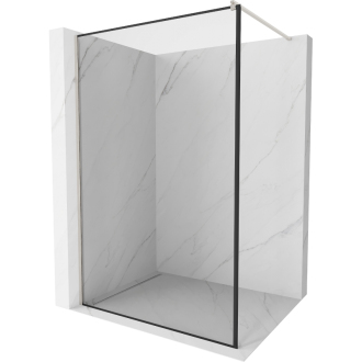Mexen Kioto Walk-in sprchová stena 100x200, čierny vzor, brúsený nikel 800-100-101-97-70
