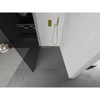 Mexen Kioto Walk-in sprchová stena 70x200 cm, grafit 8, brúsené zlato 800-070-101-55-40