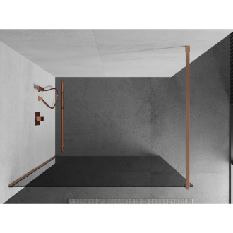 Mexen Kioto Walk-in sprchová stena 80x200 cm, grafit 8, kartáčovaná meď 800-080-101-65-40