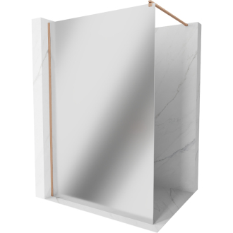 Mexen Kioto Walk-in sprchová stena 130x200, 8 zrkadlo, kefa. meď 800-130-101-65-50