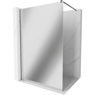 Mexen Kioto Walk-in sprchová stena 130x200, 8 zrkadlo, šedá kefa. 800-130-101-66-50