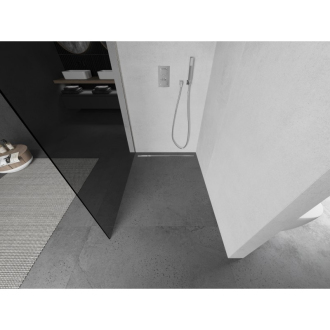 Mexen Kioto Walk-in sprchová stena 120x200, grafit 8, kefa. nikel 800-120-101-97-40
