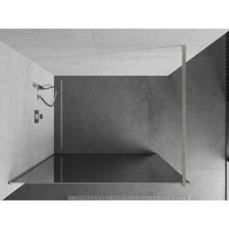 Mexen Kioto Walk-in sprchová stena 100x200, 8 zrkadlo, kefa. nikel 800-100-101-97-50