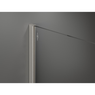 Mexen Kioto Walk-in sprchová stena 100x200, 8 zrkadlo, kefa. nikel 800-100-101-97-50
