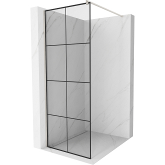 Mexen Kioto Walk-in sprchová stena 80x200, čierny vzor, kefa. nikel 800-080-101-97-77