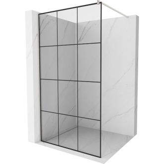 Mexen Kioto Walk-in sprchová stena 110x200, čierny vzor, brúsený nikel 800-110-101-97-77