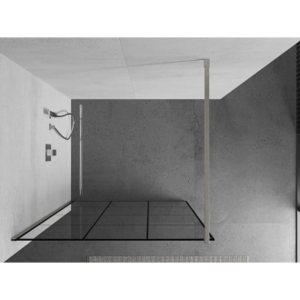 Mexen Kioto Walk-in sprchová stena 110x200, čierny vzor, brúsený nikel 800-110-101-97-77