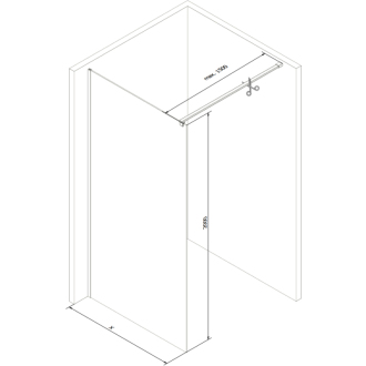 Mexen Kioto Walk-in sprchová stena 120x200, biely vzor, kefa. meď 800-120-101-65-97