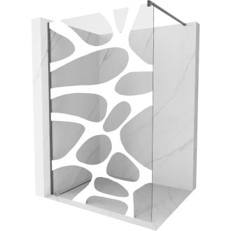 Mexen Kioto Walk-in sprchová stena 120x200, biely vzor, šedá kefa. 800-120-101-66-97