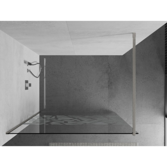 Mexen Kioto Walk-in sprchová stena 70x200, biely vzor, kefa. nikel 800-070-101-97-85