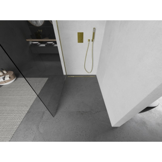 Mexen Kyoto L Walk-in sprchová stena 50 x 200 cm, transparentná, zlatá - 800-050-103-50-00