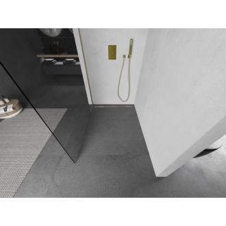 Mexen Kioto L Walk-in sprchová stena 50x200, transp., brúsené zlato 800-050-103-55-00