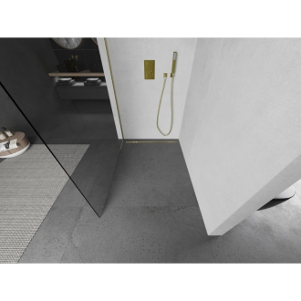 Mexen Kioto L Walk-in sprchová stena 115x200, transp., brúsené zlato 800-115-103-55-00