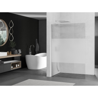 Mexen Kioto L Walk-in sprchová stena 110x200, transp./mrazová, chróm 800-110-103-01-35