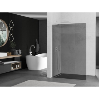 Mexen Kyoto L Walk-in sprchová stena 90 x 200 cm, grafit, biela - 800-090-103-20-40