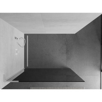 Mexen Kyoto L Walk-in sprchová stena 90 x 200 cm, grafit, biela - 800-090-103-20-40