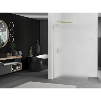 Mexen Kyoto L Walk-in sprchová stena 70 x 200 cm, mráz, zlatá - 800-070-103-50-30