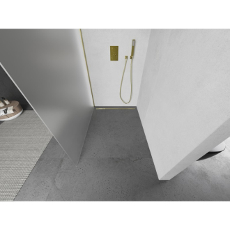 Mexen Kyoto L Walk-in sprchová stena 70 x 200 cm, mráz, zlatá - 800-070-103-50-30