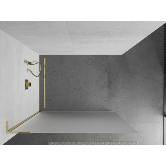 Mexen Kyoto L Walk-in sprchová stena 70 x 200 cm, mráz, zlatá - 800-070-103-50-30