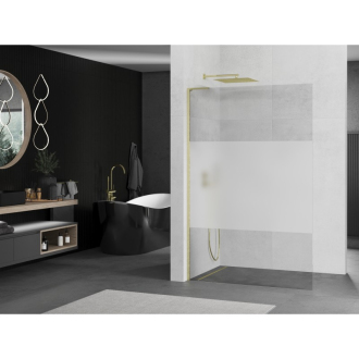 Mexen Kioto L Walk-in sprchová stena 90x200, transp./mráz brúsené zlato 800-090-103-55-35