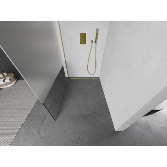 Mexen Kioto L Walk-in sprchová stena 90x200, transp./mráz brúsené zlato 800-090-103-55-35