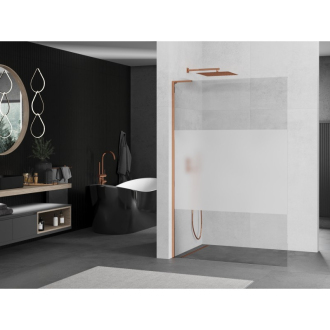 Mexen Kioto L Walk-in sprchová stena 90x200, transp./mráz, ružové zlato 800-090-103-60-35
