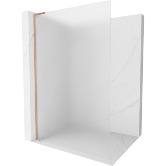 Mexen Kyoto L Walk-in sprchová stena 90 x 200 cm, mráz, kartáčovaná meď 800-090-103-65-30