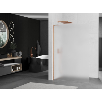 Mexen Kyoto L Walk-in sprchová stena 100 x 200 cm, mráz, kartáčovaná meď 800-100-103-65-30