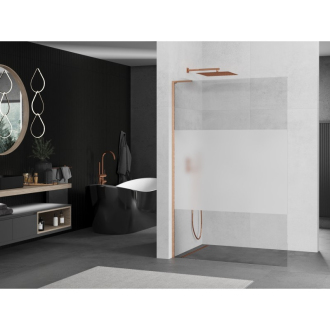 Mexen Kioto L Walk-in sprchová stena 110x200, transp./mráz, kefa. meď 800-110-103-65-35