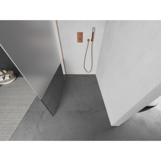 Mexen Kioto L Walk-in sprchová stena 110x200, transp./mráz, kefa. meď 800-110-103-65-35