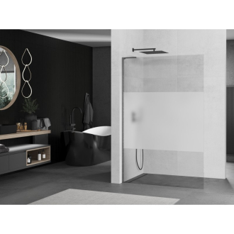 Mexen Kioto L Walk-in sprchová stena 90x200, transp./mráz, sivá kefa. 800-090-103-66-35