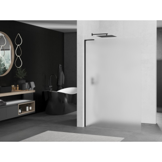 Mexen Kyoto L Walk-in sprchová stena 70 x 200 cm, mráz, čierna - 800-070-103-70-30